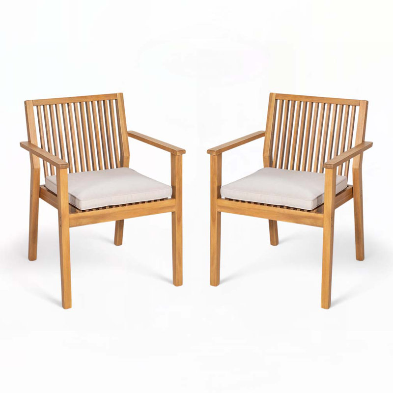 Acacia Wood Outdoor Chairs, Natural