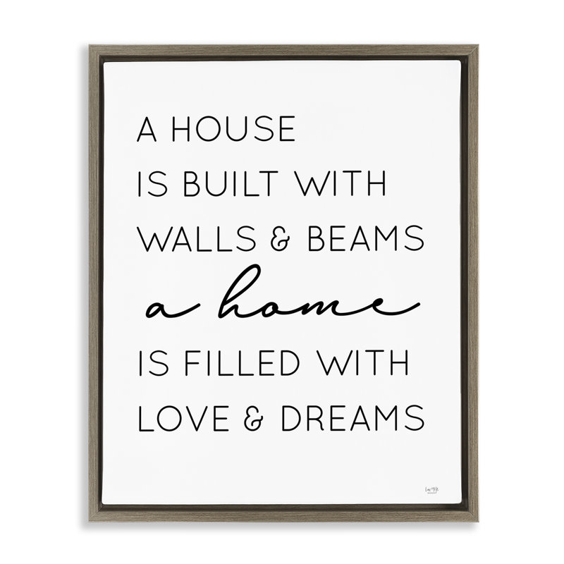 «Love & Dreams Sentiment Floater» par Lux + Me Designs, Cadre flottant orme Montalcino, H 21 po x l 17 po
