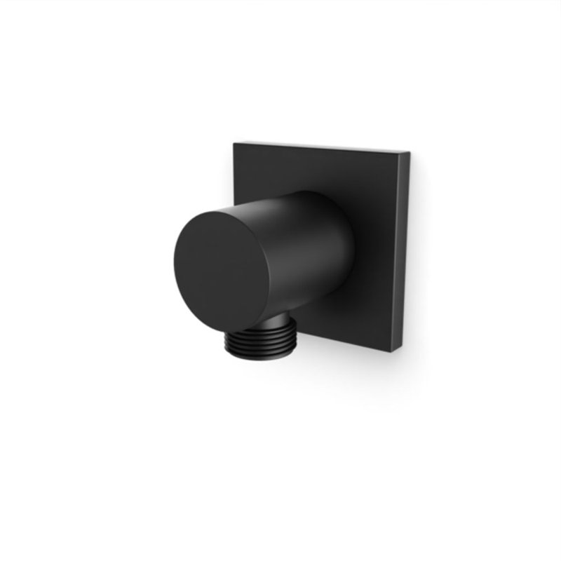 Shower Wall Outlet With Square Escutcheon Satin Brass, Matte Black