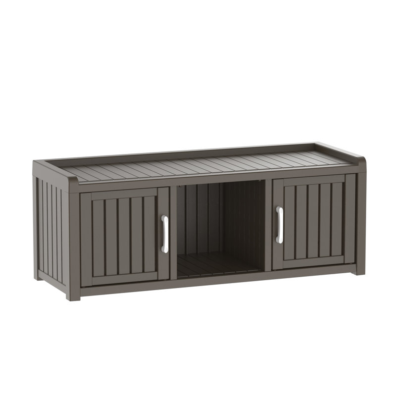 47" 2-Door Shoe Storage Cabinet, Gray