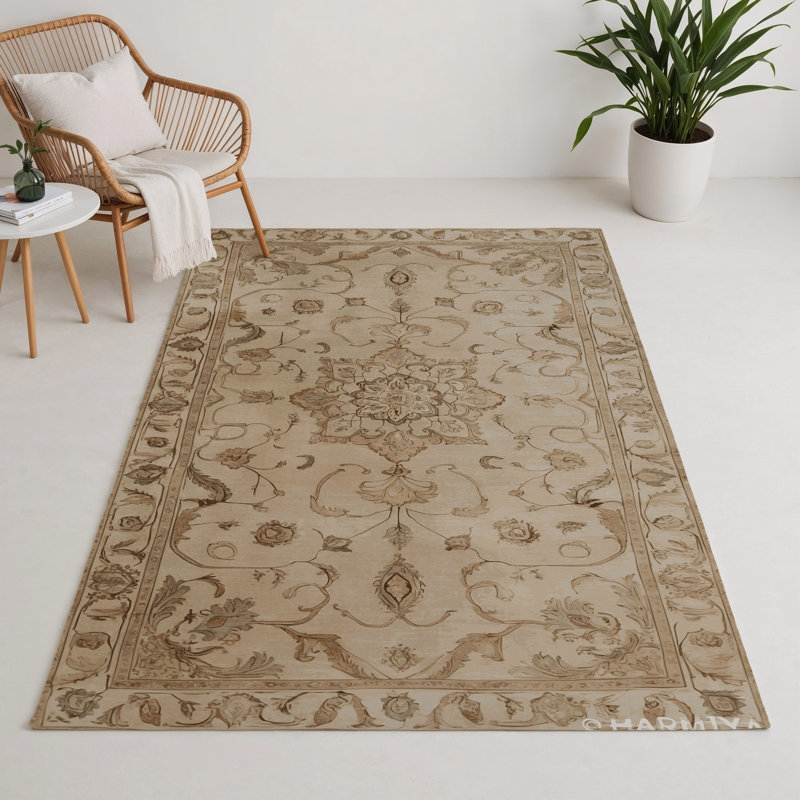 Tapis gris d'intérieur et d'extérieur Tabriz, Rectangle 5 pi x 7 pi