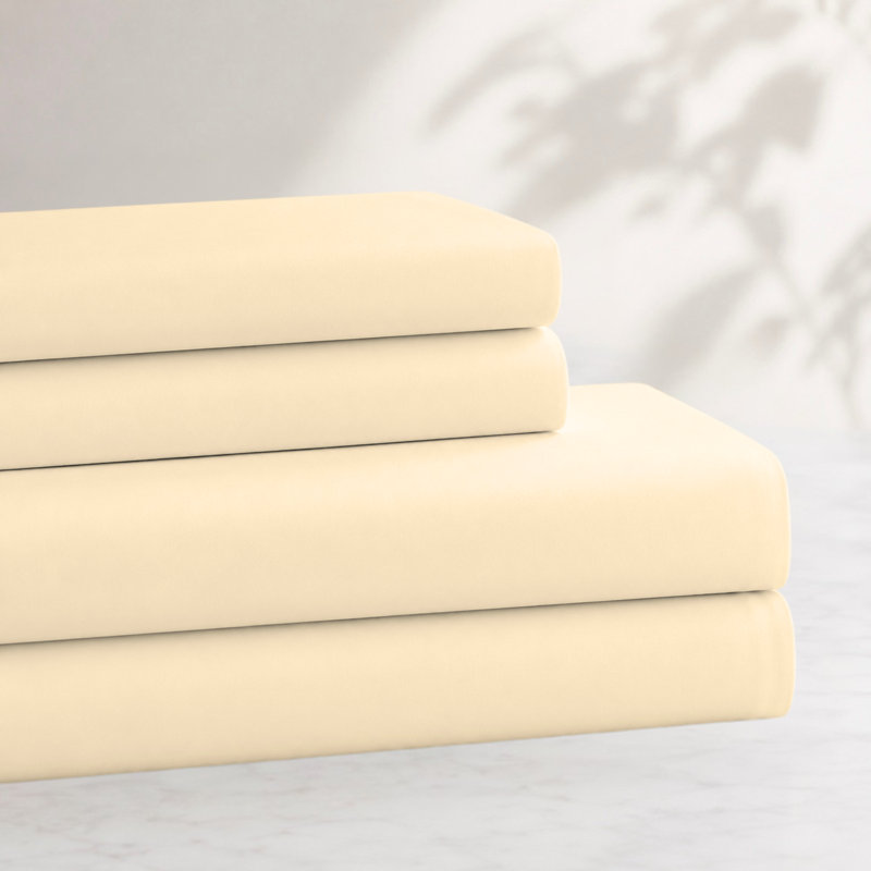 Ensemble de literie Bluff City Bedding King en bambou mélangé, doux, 4 pièces, draps à poches profondes de 40 cm (16 pouces)