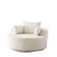 Chaise pivotante en mousse de velours côtelé simple de 55 po de hauteur avec mouvement à 360 degrés, couette moderne moelleuse, installation rapide, tissu en fausse fourrure de lapin et rotation du canapé-lit, installation, oreiller