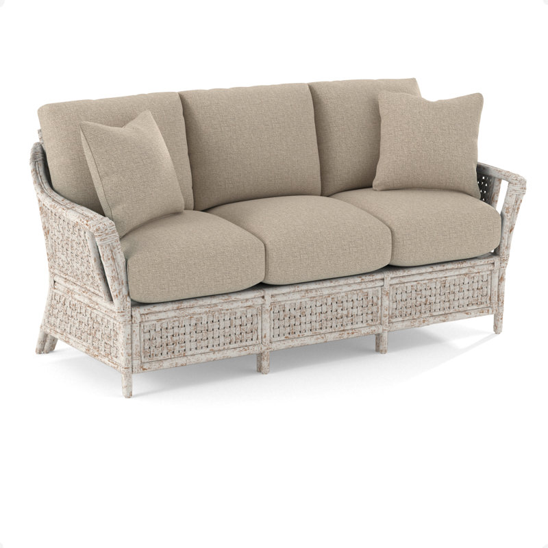 Boca Upholstered 78'' Sofa, Eggshell Crypton Performance, Antique Frost White