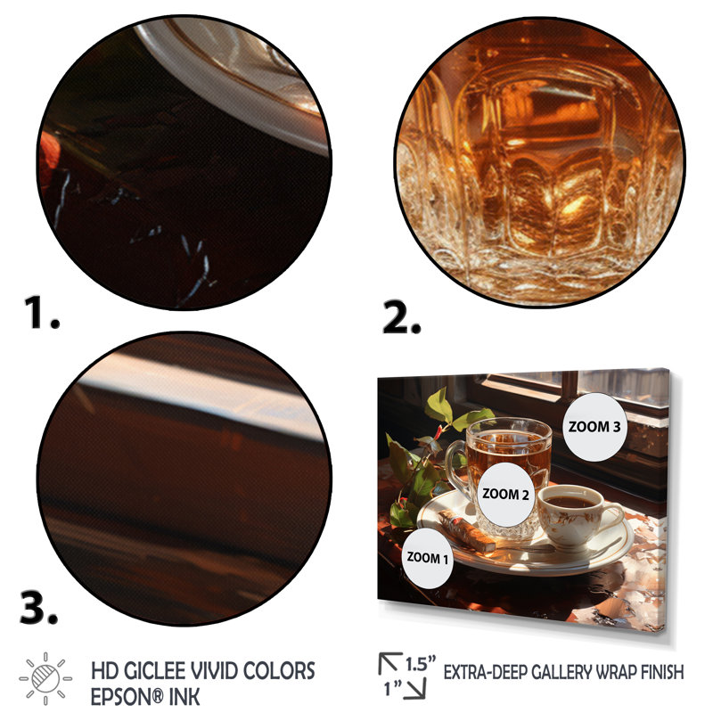 Cuban Coffee Brown I - Food & Beverage Canvas Wall Art, Cadre flottant blanc, H 34 po x l 44 po x P 1,5 po