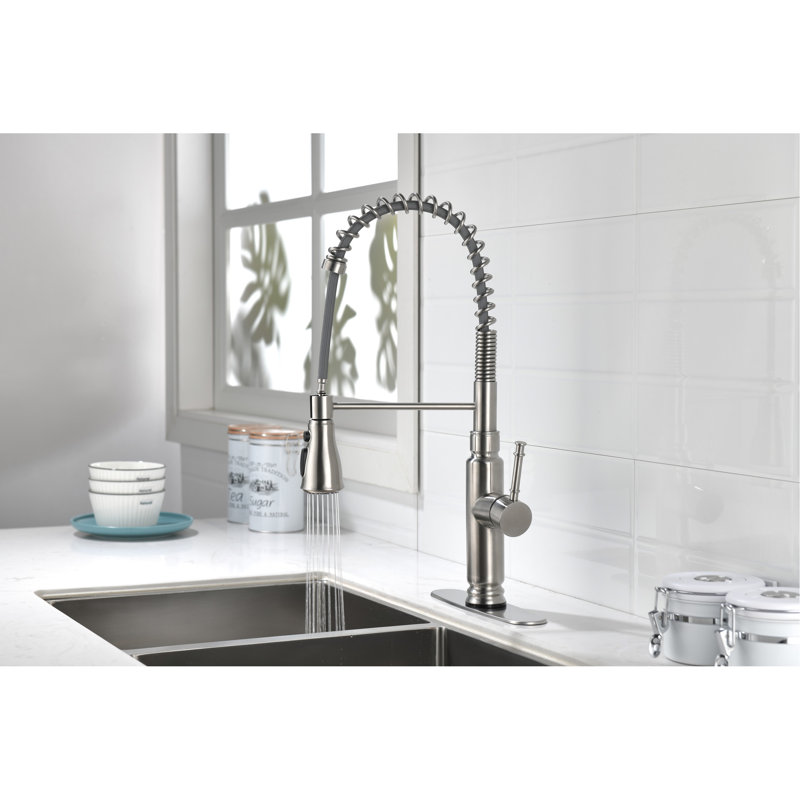 Brushed Nickel Touch Faucet For Kitchen With Pull Down - Corrosion Resistance, Build Control Dependable Performance