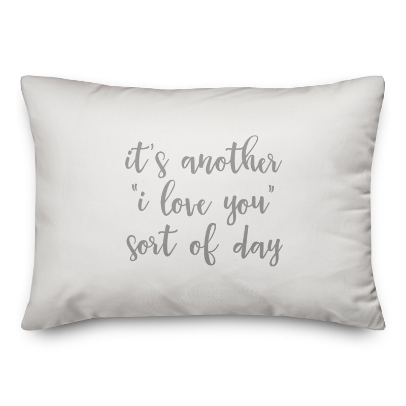  Coussin décoratif It's It's I Love You Day, Gris / blanc