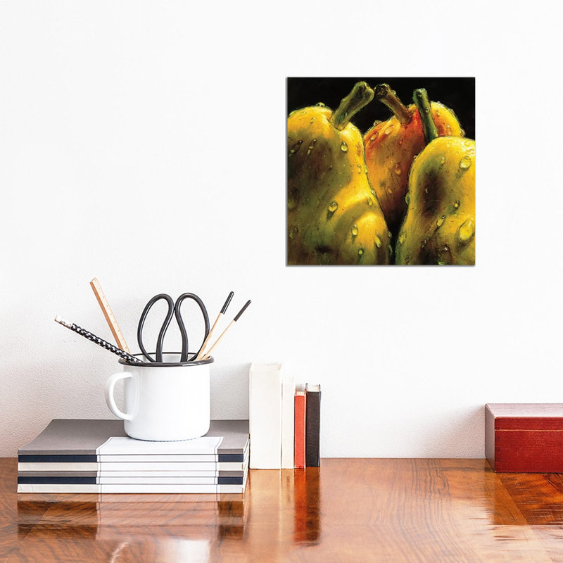 Pears by AlmaCh - Wrapped Canvas Painting, 30.48cm H x 30.48cm W x 1.91cm D