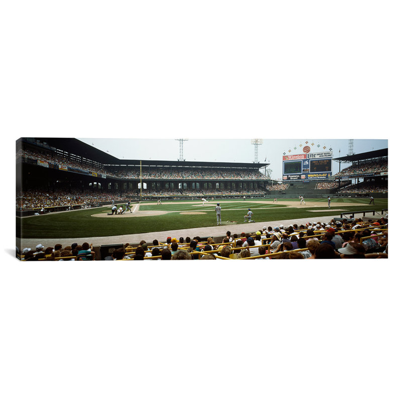 Panoramic Spectators Watching a Baseball Match in a Stadium, U.S. Cellular Field, Chicago, Cook County, Illinois Photographic Print on Canvas