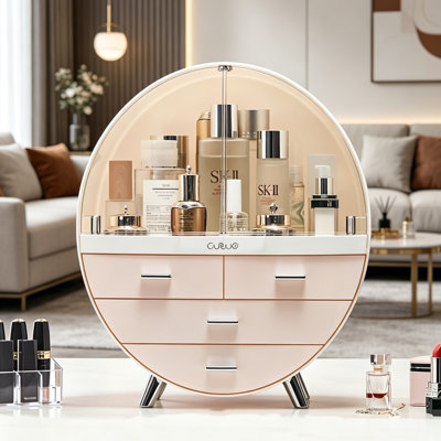 Modern Round Dustproof Cosmetic Storage Organizer