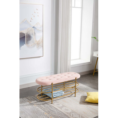 Banc de rangement en velours Rosheda