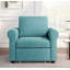 Trois-en-un canapé-lit, canapé-lit convertible, dossier réglable en canapé, fauteuil inclinable, lit simple, canapé-lit adulte moderne, bleu-vert