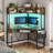 Athelia Corner Metal Base Computer Desk-434796613