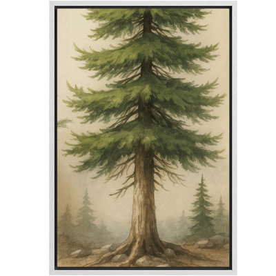 Tall Pine Tree Forest Nature Landscape – Pictures Extra Large Framed Canvas Print Wall Art
