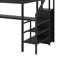 Lit mezzanine double en métal avec escalier de rangement, bureau, lumière DEL et petite armoire-1359342678