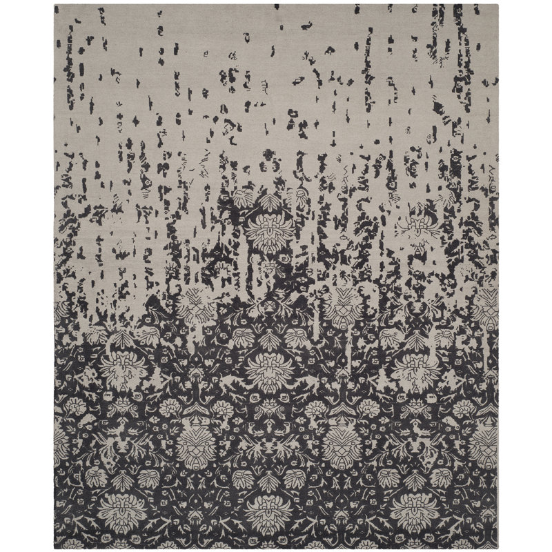 Ellicottville Hand-Tufted Wool Brown/Grey Area Rug, Rectangle 8' x 10'