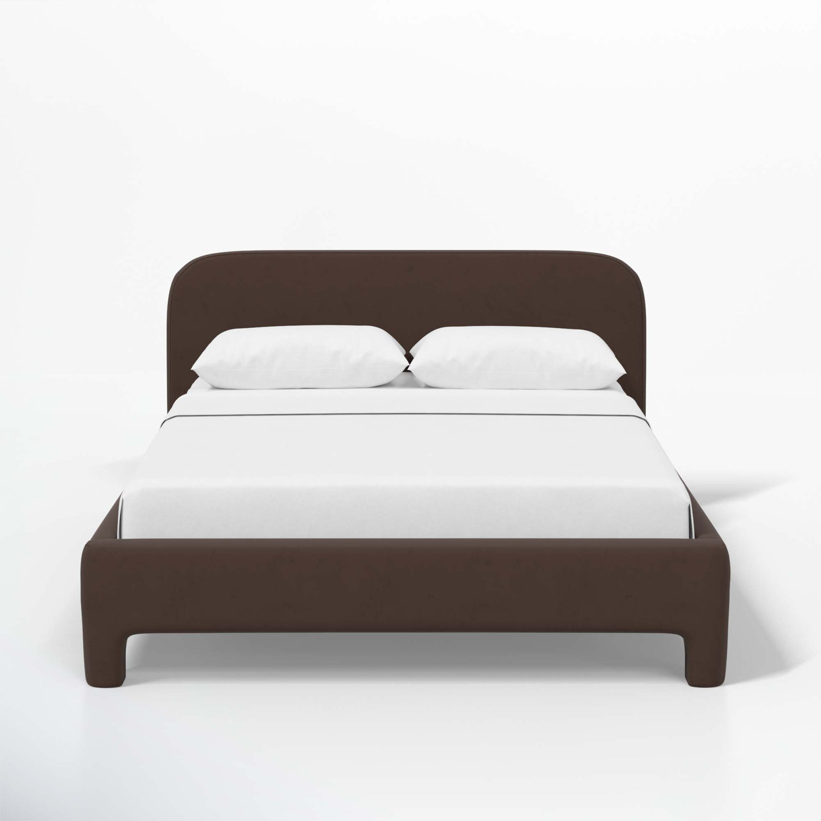 Illy Upholstered Bed, Classic Chocolate Velvet, Queen