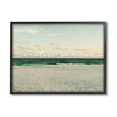 «Endless Summer Beach Coast Waves» par Lil 'Rue - cadre flottant, impression sur bois