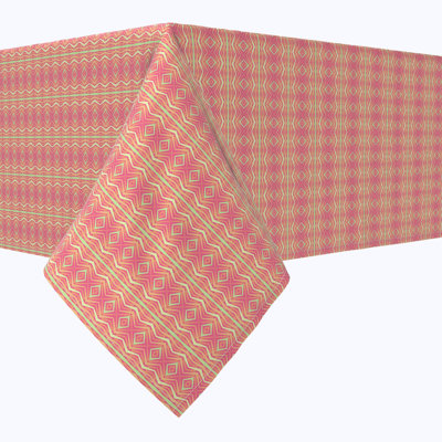 Rectangular Tablecloth, 100% Cotton, 52X104", Abstract Summer