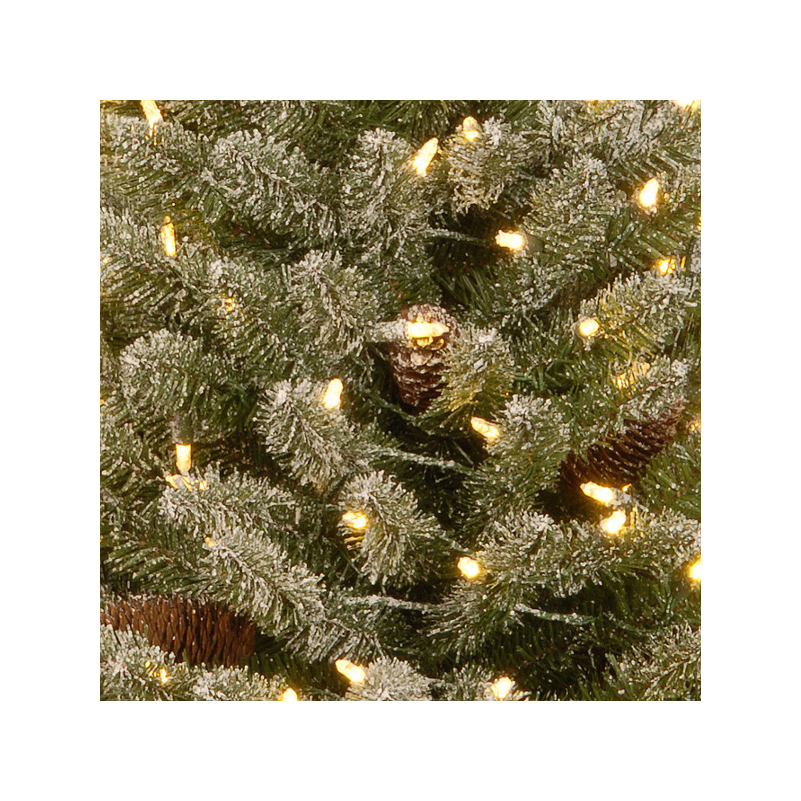 Flocked Fir Tree with LED Lights, 3'