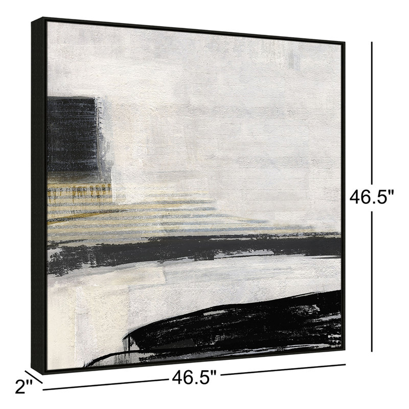«La Bande I Print» par Sally Swatland, Cadre flottant noir, H 46,5 po x l 46,5 po