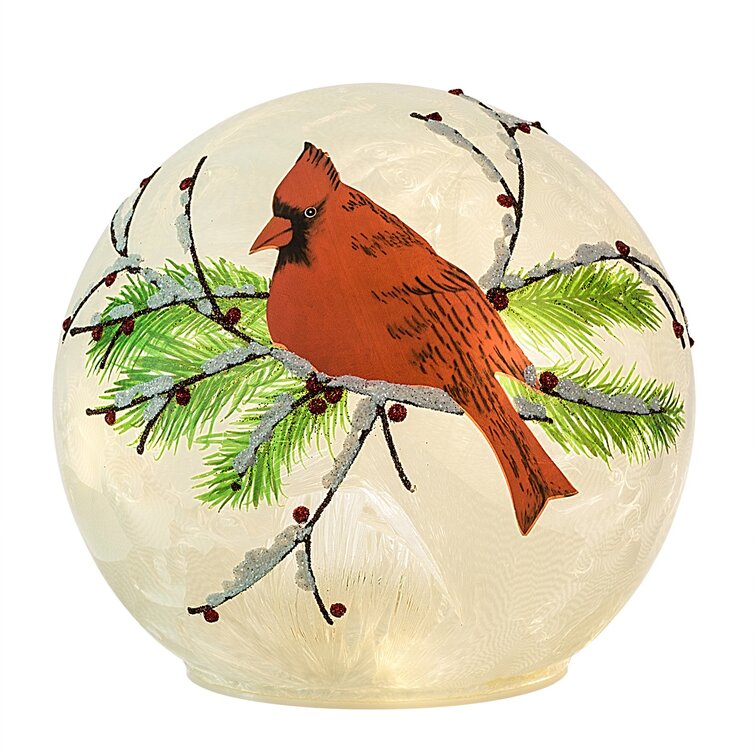 The Holiday Aisle® Hayslee Winter Cardinals Scene Embossed Indoor