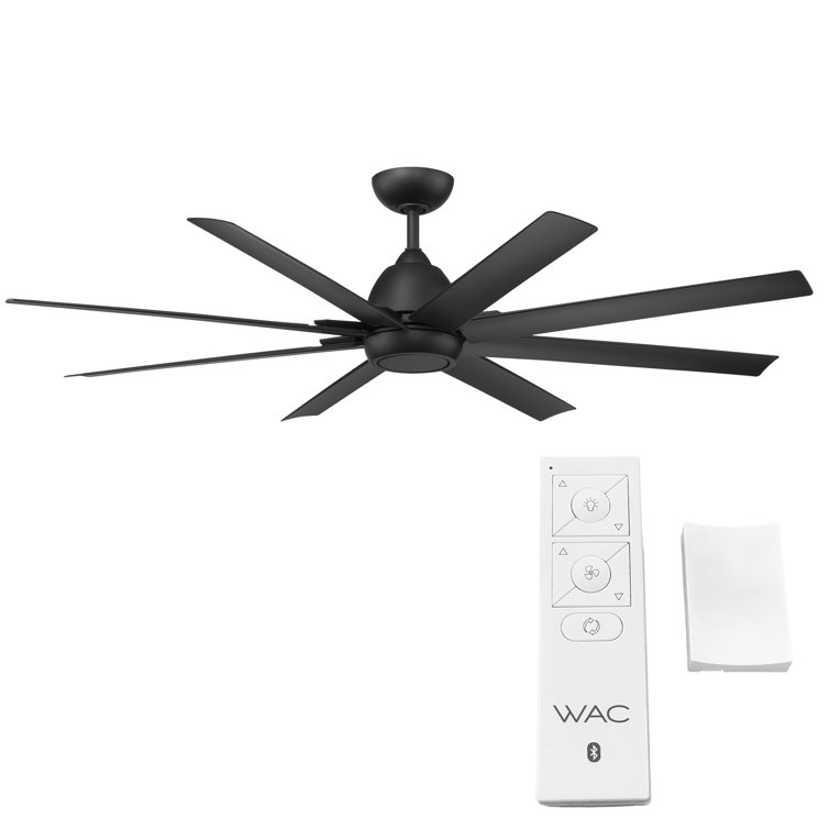 66" 8 - Blade Outdoor / Indoor Smart Ceiling Fan with Remote Control Included, Works With Google Assistant, Amazon Alexa and IOS/Android Mobile APP