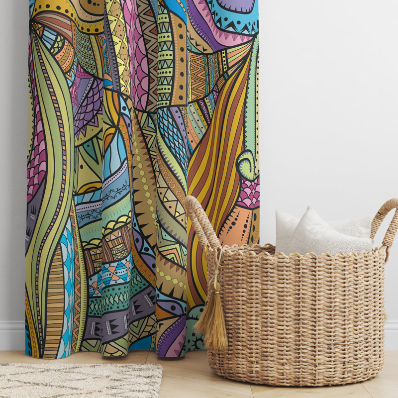 Semi Sheer Curtain Panel Pair, 40" W x 61" L
