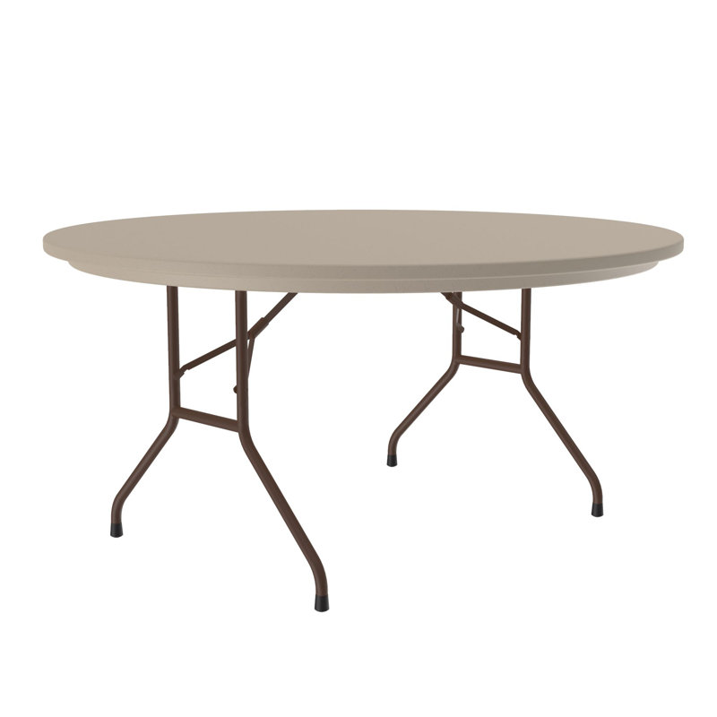Mocha Granite 60" Round Plastic Resin Folding Table