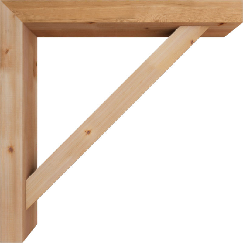 Support de bloc traditionnel avec entretoise décalée, 38 x 38, Cèdre rouge occidental de l 5 1/2 po (lisse)