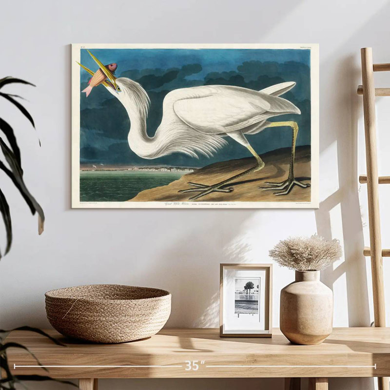 Brampt Great White Heron, 16" H x 24" W