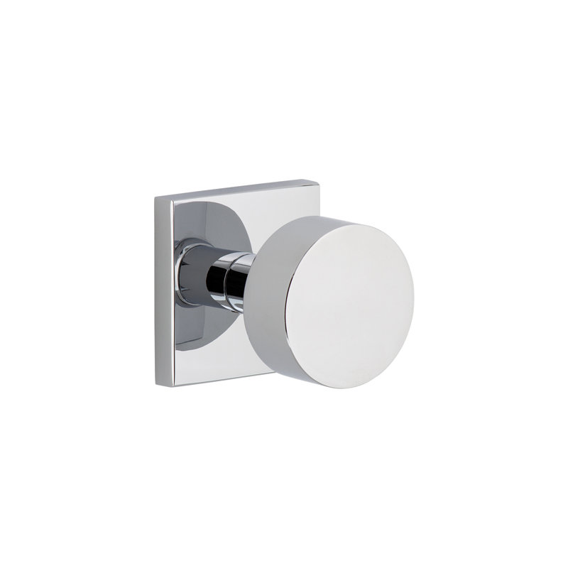 Viaggio Circolo Rosette Double Dummy with Circolo Knob, Bright Chrome, Square, 2 Door Knobs