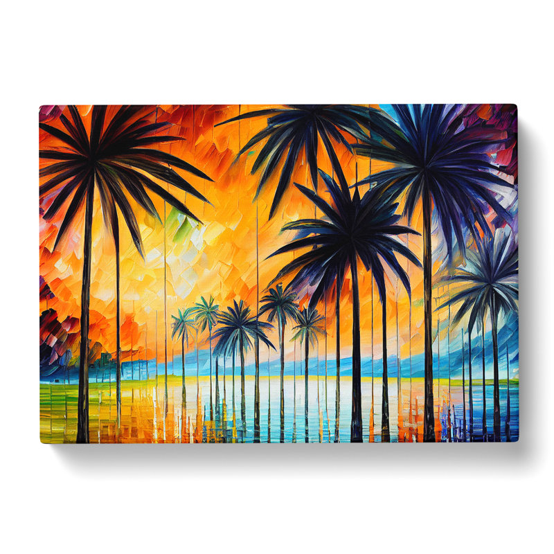 Palm Tree Painting Vol.7 Abstract - Wrapped Canvas, 35cm H x 50cm W x 3cm D