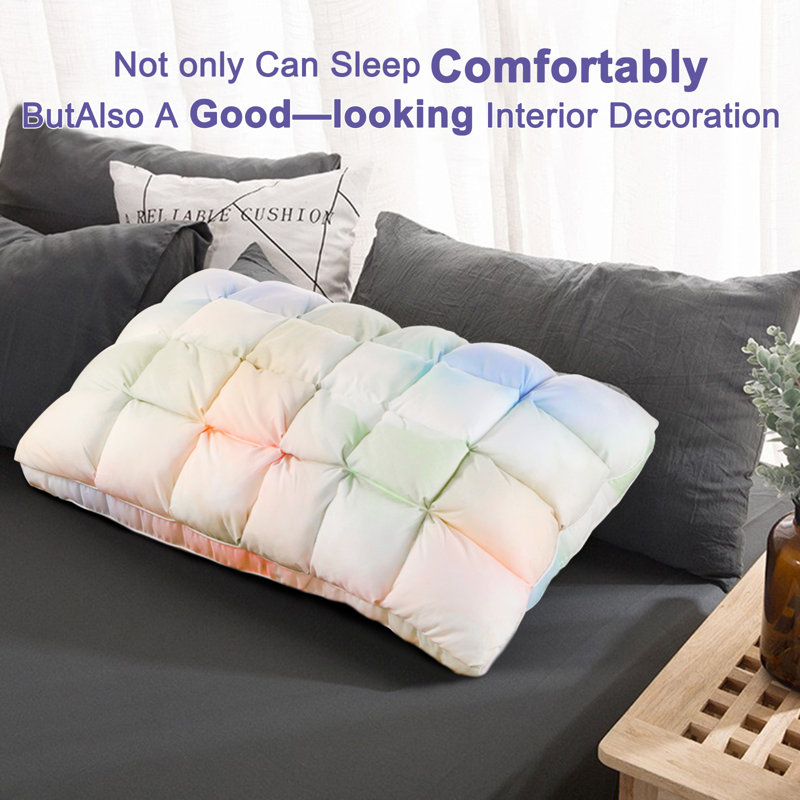 Oreiller très doux en coton matelassé doux, 1 pièce (couleur), Très grand (20 po x 36 po), Couleur