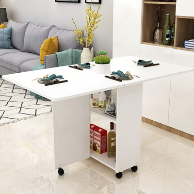 Table à abattants pliante avec rangement à 6 et 2 couches de 47,2 po x 23,6 po x 30,3 po White Space - pour diverses applications