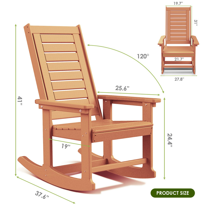 Chaise berçante d'extérieur Plumville, Orange