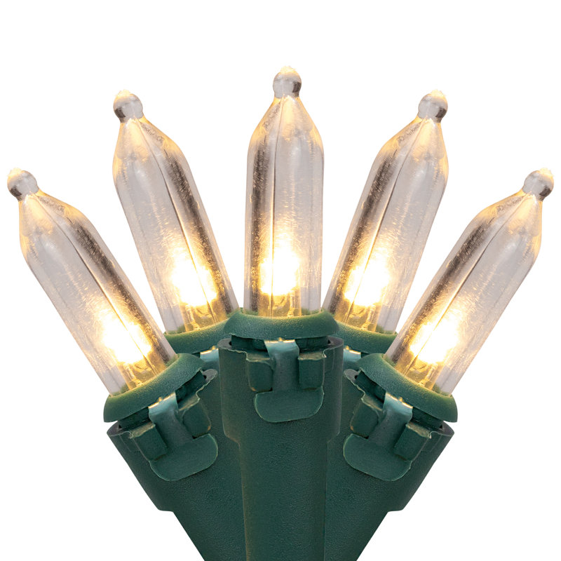 Guirlande de 100 lumières DEL, Blanc chaud / vert, 35