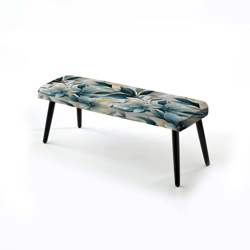 Toile océanique à motif tropical - banc rembourré noir Tropical