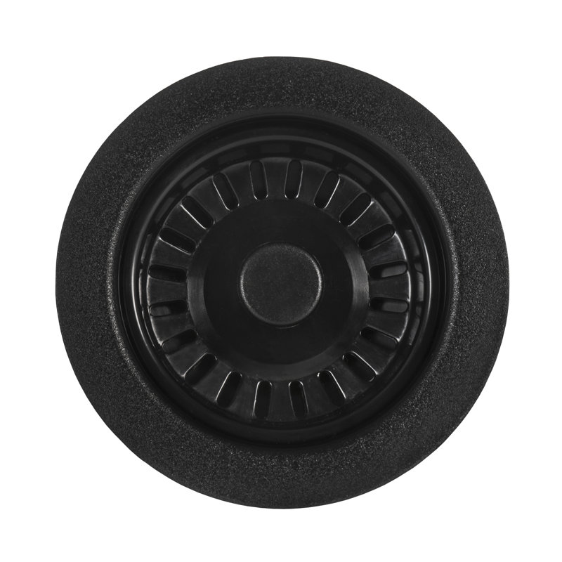 Ruvati Kitchen Sink Basket Strainer Drain Assembly, Black