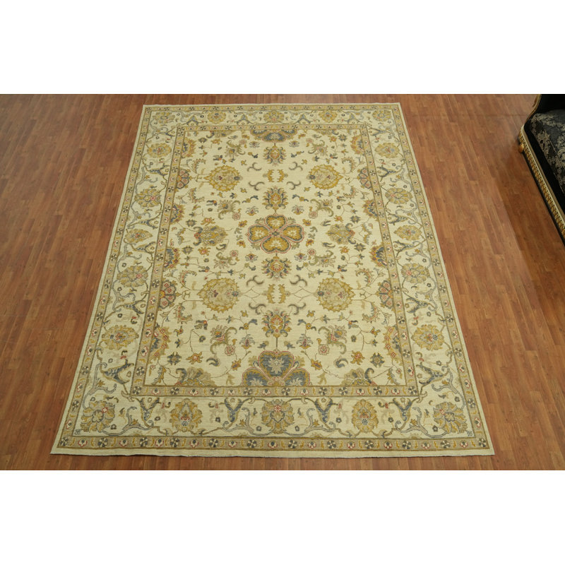 Tapis floral fait à la main Oushak 10 x 14