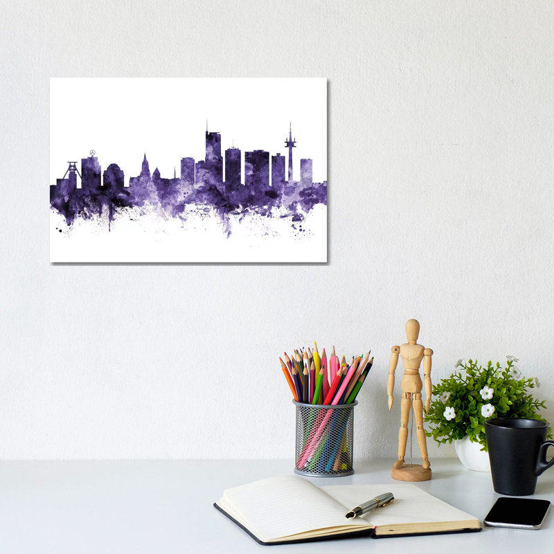 Essen, Germany Skyline by Michael Tompsett - Wrapped Canvas Gallery-Wrapped Canvas Giclée, 20.32 cm H x 30.48 cm W