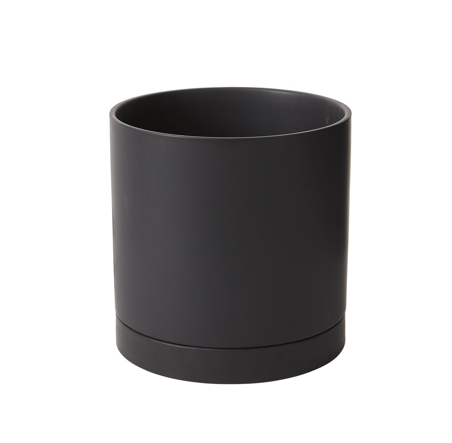 Carlotta 12" Ceramic Pot Planter, Black, 10" H x 10" W x 10" D