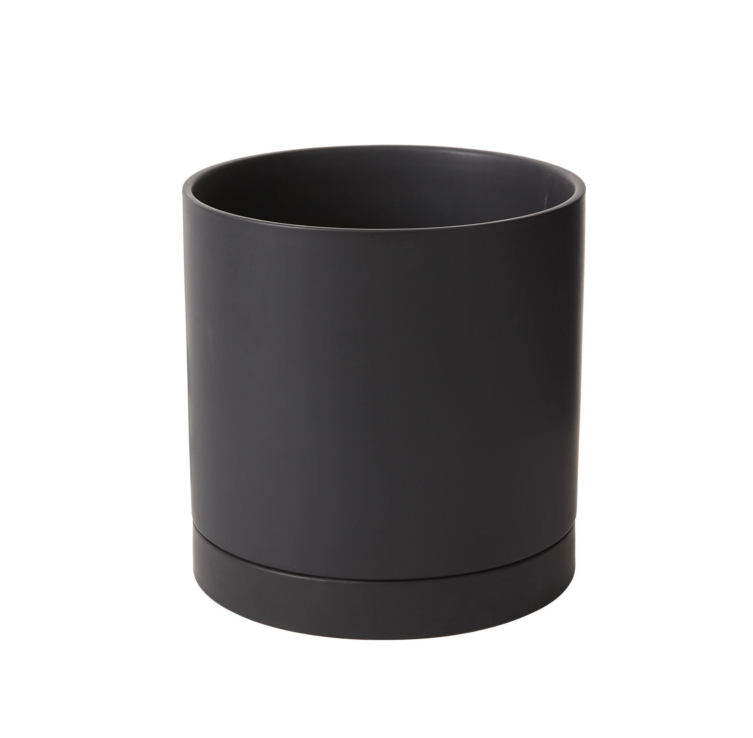Carlotta Ceramic Pot Planter, Black, 10" H x 10" W x 10" D