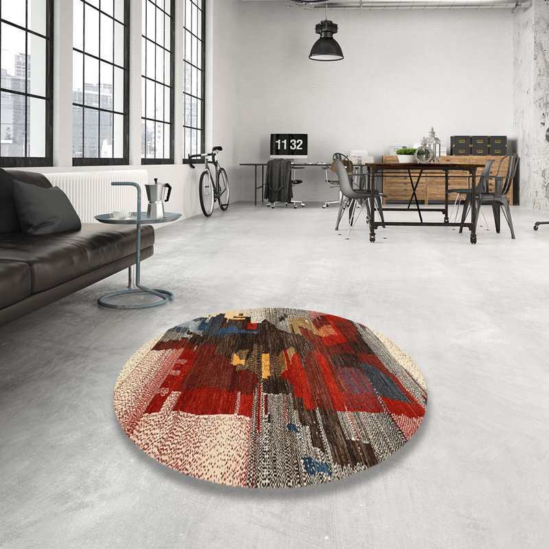 Adalena Abstract Indoor Rug, Round 6'