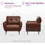 Armchair Comfy Modern Living Room Chair Leather Reading Accent Chairs Mid Century Arm Chairs for Office Bedroom -118512301