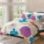 Ensemble d'édredon floral 7 pièces avec draps en microfibre et taies d'oreiller-122607932-122607937
