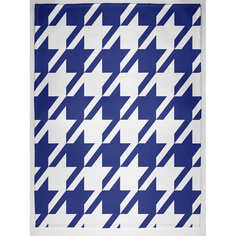 Couverture polaire pied-de-poule, Suède bleu (bleu royal), L 50 po x L 60 po
