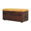 Banc de rangement en cuir brun clair