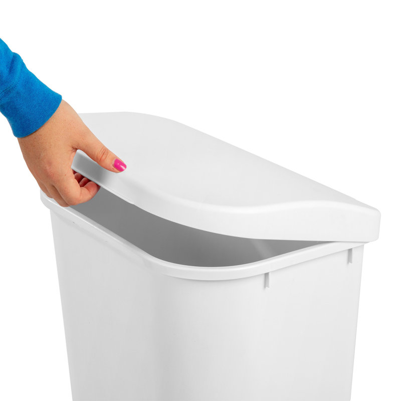 Sterilite 11.3 Gallon Lift Top Lid Wastebasket Kitchen Trash Can, White