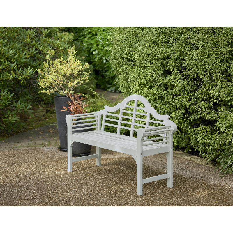 Kuhle PU Painted Traditional Wooden 2 Seater Bench, White